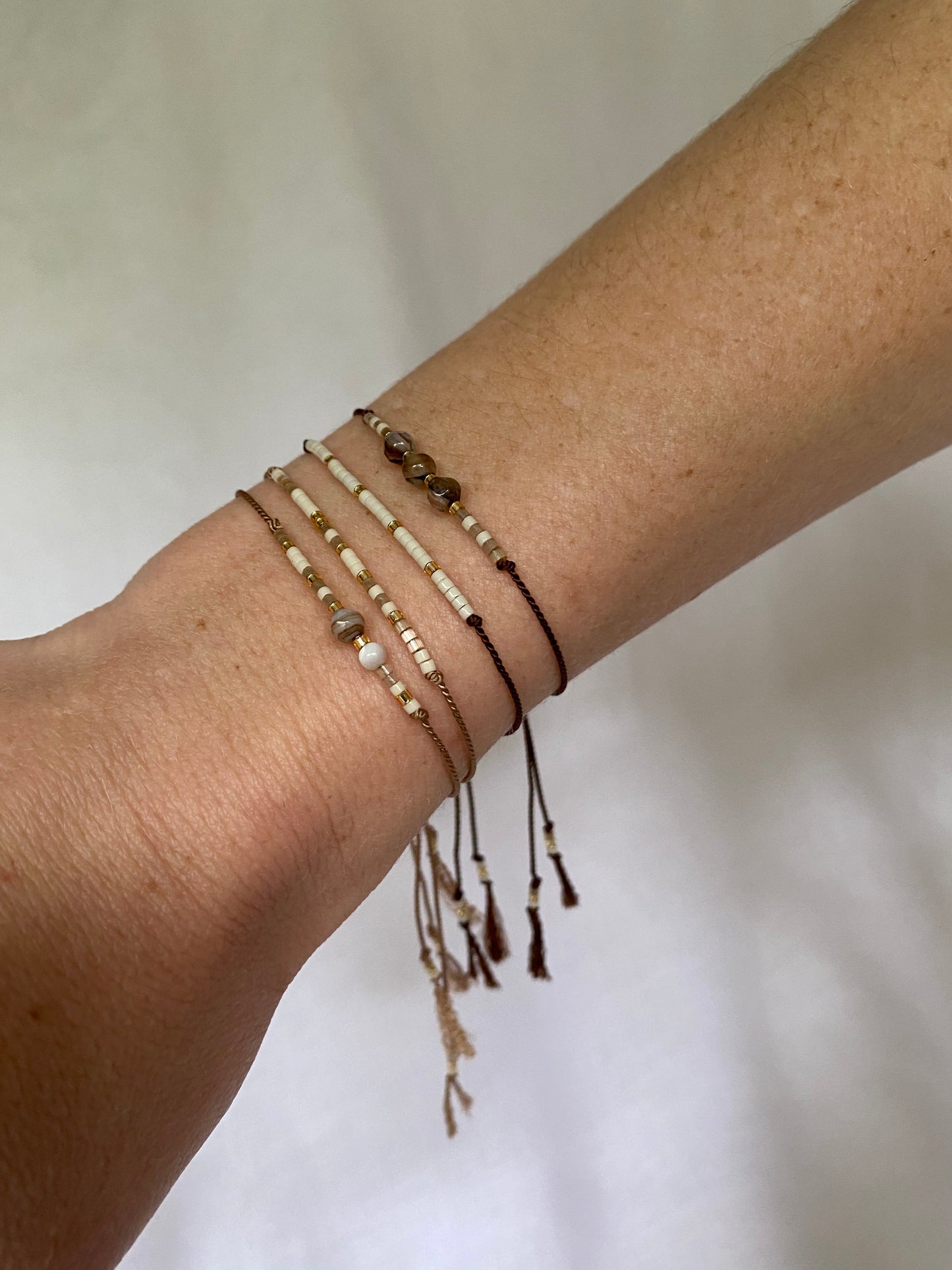 Silk Bracelet - White and Gold