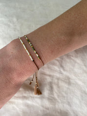 Silk Bracelet - Green and Gold